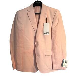 NWT Bar III Men’s Slim Fit Pink Linen Suit Jacket Blazer – Size 40S